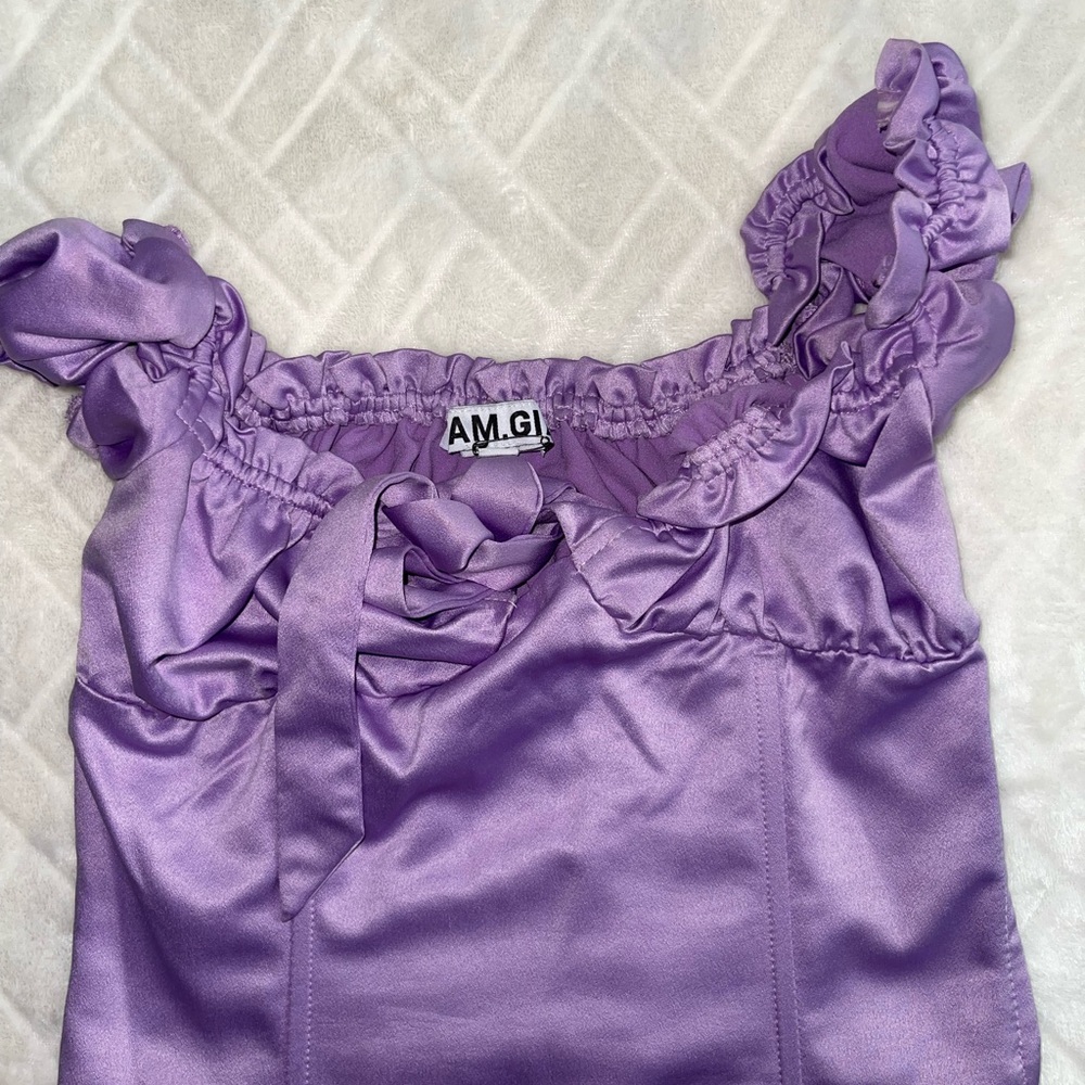 IAMGIA  Naomi Ruffle Bustier Top With Sweetheart Neckline